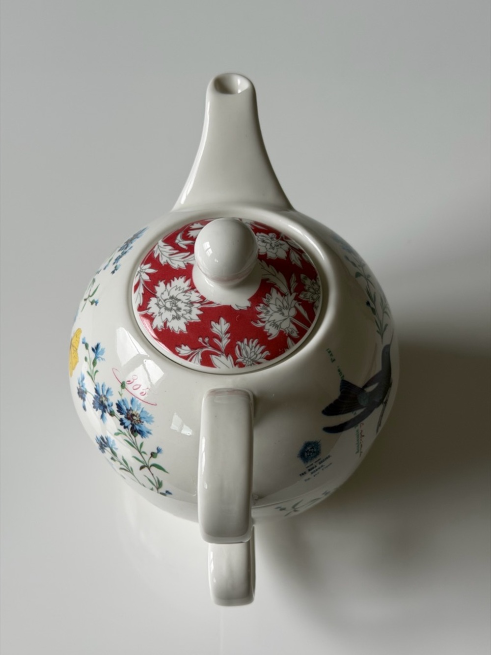 Fringe Porcelain 2-Piece Stacking Tea for One Teapot - Floral  Peony Butterfly - Picture 4 of 13
